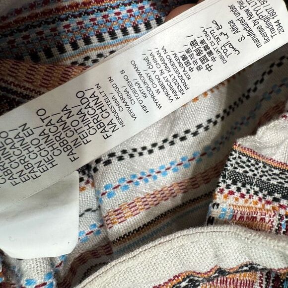 Roxy Time Is Now Canvas Tote Bag Black White Striped Slouchy Gym Beach Bag - Picture 5 of 6